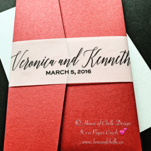 Silver and Burgundy Red Pocketfold Wedding Invitation with Vellum Belly Band, Simple, Gold, Silver, Rose Gold, Red, Burgundy, Green, Purple, Coral, Pink, Blush, Navy Blue, Tiffany Blue - VERONICA
