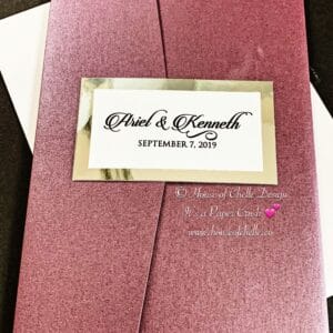 Classic Wedding Invitation, Traditional Wedding Invitation, Pocketfold Wedding Invitation, Elegant Wedding Invitation, Gold, Silver, Rose Gold, Red, Burgundy, Wine, Green, Purple, Coral, Pink, Blush, Navy Blue, Tiffany Blue - ARIEL INVITATION