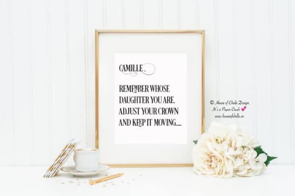 Personalized Wall Decor Print, Personalized Gift, Ready to Frame, 8 x 10 Unframed Typography, Motivational Inspirational Wall Decor for Home, Office, Women, Girl Boss, Teen, Co Worker, Friend, Professional, Employee Gift - ADJUST YOUR CROWN 1