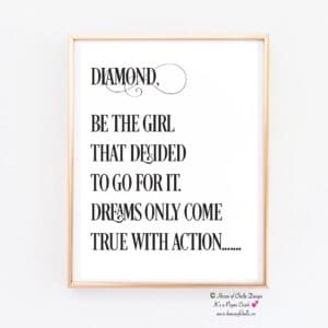 Personalized Wall Decor Print, Personalized Gift, Ready to Frame, 8 x 10 Unframed Typography, Motivational Inspirational Wall Decor for Home, Office, Women, Girl Boss, Teen, Co Worker, Friend, Professional, Employee Gift - DECIDE TO GO FOR IT