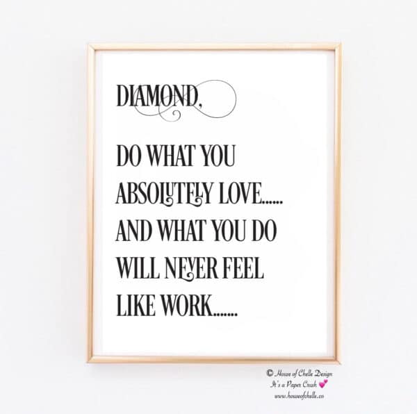 Personalized Wall Decor Print, Personalized Gift, Ready to Frame, 8 x 10 Unframed Typography, Motivational Inspirational Wall Decor for Home, Office, Women, Girl Boss, Teen, Co Worker, Friend, Professional, Employee Gift - DO WHAT YOU LOVE
