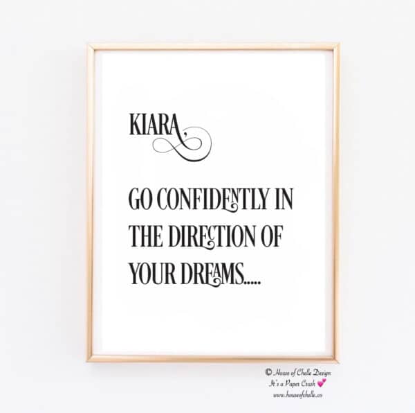 Personalized Wall Decor Print, Personalized Gift, Ready to Frame, 8 x 10 Unframed Typography, Motivational Inspirational Wall Decor for Home, Office, Women, Girl Boss, Teen, Co Worker, Friend, Professional, Employee Gift - GO CONFIDENTLY