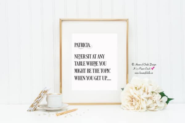 Personalized Wall Decor Print, Personalized Gift, Ready to Frame, 8 x 10 Unframed Typography, Motivational Inspirational Wall Decor for Home, Office, Women, Girl Boss, Teen, Co Worker, Friend, Professional, Employee Gift - NEVER SIT AT A TABLE