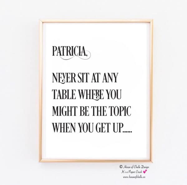 Personalized Wall Decor Print, Personalized Gift, Ready to Frame, 8 x 10 Unframed Typography, Motivational Inspirational Wall Decor for Home, Office, Women, Girl Boss, Teen, Co Worker, Friend, Professional, Employee Gift - NEVER SIT AT A TABLE