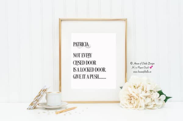 Personalized Wall Decor Print, Personalized Gift, Ready to Frame, 8 x 10 Unframed Typography, Motivational Inspirational Wall Decor for Home, Office, Women, Girl Boss, Teen, Co Worker, Friend, Professional, Employee Gift - NOT EVERY CLOSED DOOR