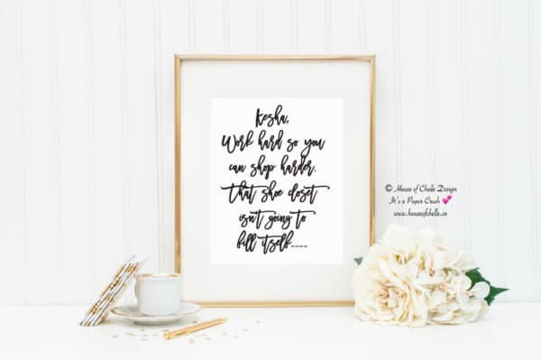 Personalized Wall Decor Print, Personalized Gift, Ready to Frame, 8 x 10 Unframed Typography, Motivational Inspirational Wall Decor for Home, Office, Women, Girl Boss, Teen, Co Worker, Friend, Professional, Employee Gift - WORK HARD SHOP HARDER 1