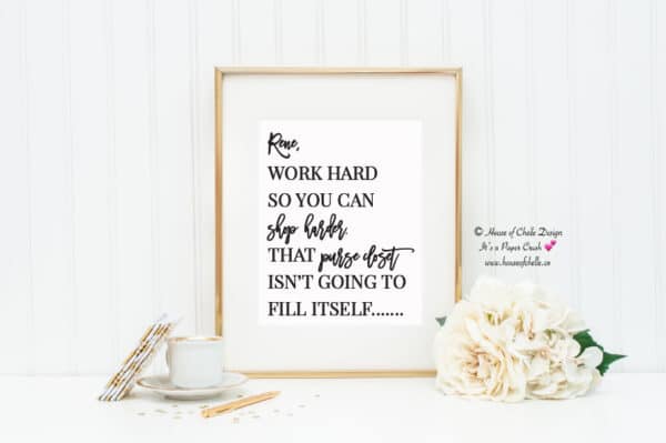 Personalized Wall Decor Print, Personalized Gift, Ready to Frame, 8 x 10 Unframed Typography, Motivational Inspirational Wall Decor for Home, Office, Women, Girl Boss, Teen, Co Worker, Friend, Professional, Employee Gift - WORK HARD SHOP HARDER 3