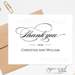 personalized wedding notecard with envelope set