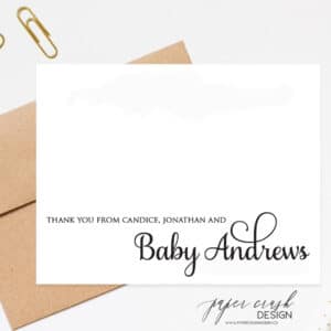 personalized baby shower notecard with envelope set