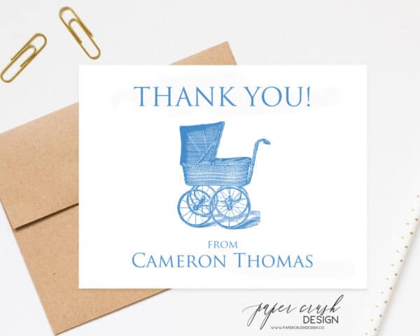 personalized baby shower notecard with envelope set