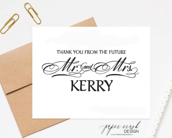 personalized wedding thank you cards with envelopes