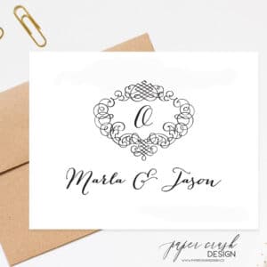 personalized wedding note cards with envelopes