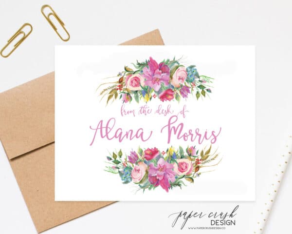 personalized notecard with envelope set