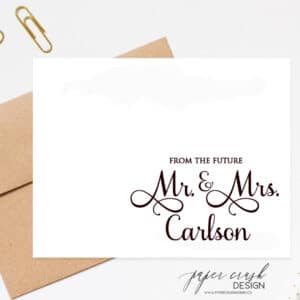 personalized wedding notecard with envelope set