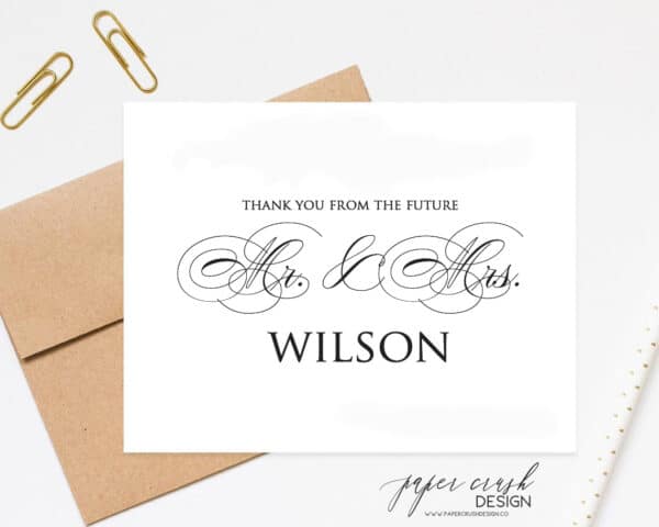 personalized wedding notecard with envelope set