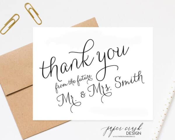 personalized wedding notecard with envelope