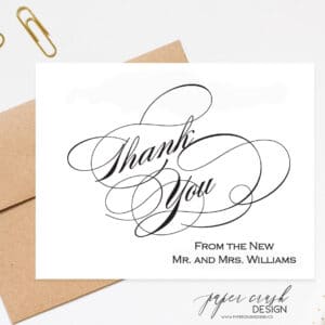 personalized wedding notecard with envelope set