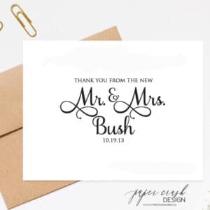 personalized wedding notecard with envelope set