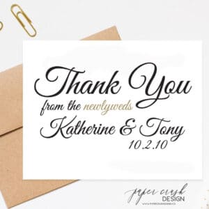 personalized wedding notecard with envelope set