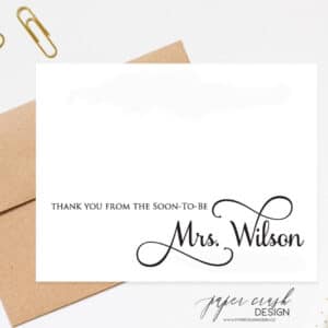 personalized wedding notecard with envelope set