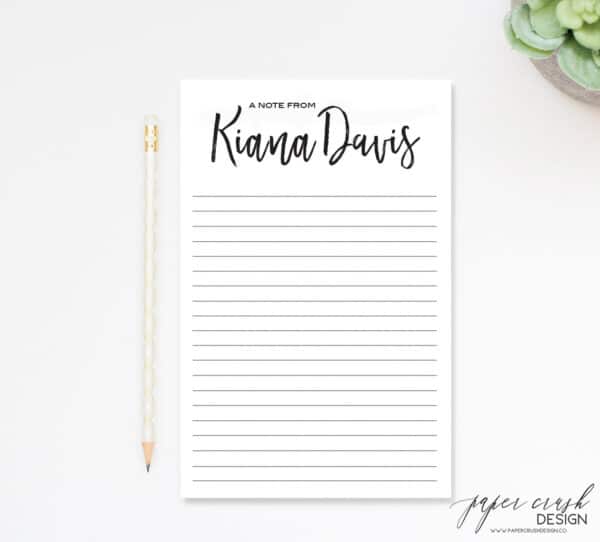 personalized notepad lined