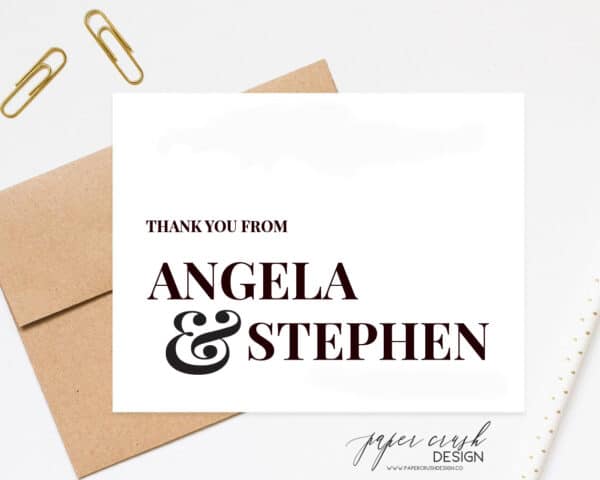personalized wedding thank you note