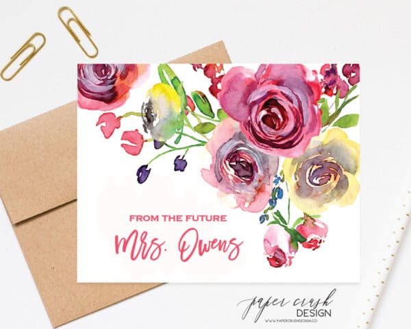 personalized notecard with envelope set