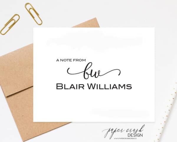 personalized notecard with envelopes set