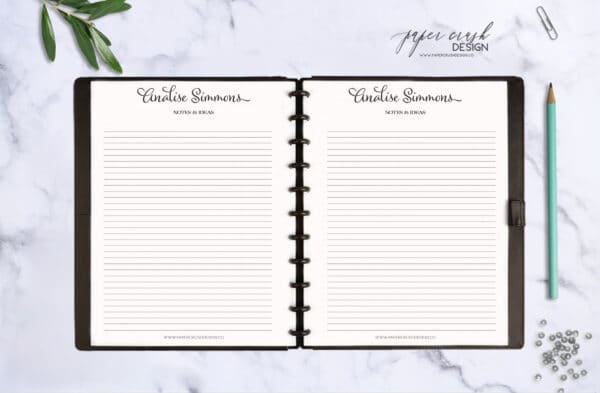 personalized planner insert pages