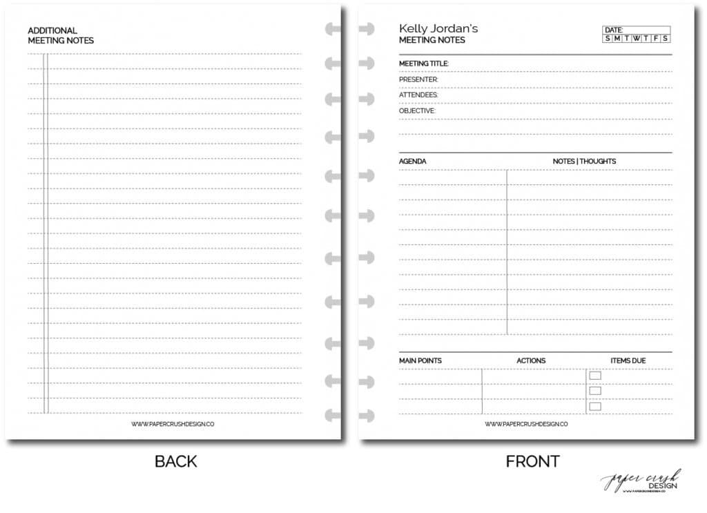 Planner Insert Sheets, Full Letter Disc Planner Insert Sheets, 11 Disc ...