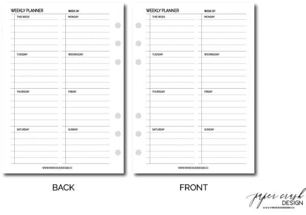 Weekly Planner 1 A5 mockup with logo