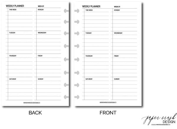 Weekly Planner 1 half page mockup with logo