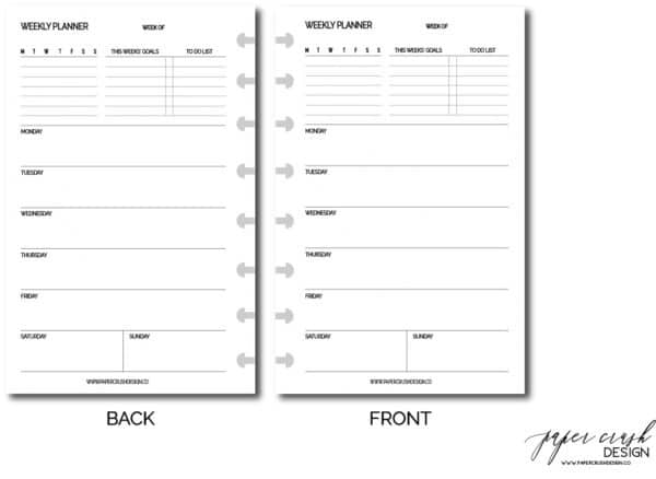 Weekly Planner 2 half page mockup with logo