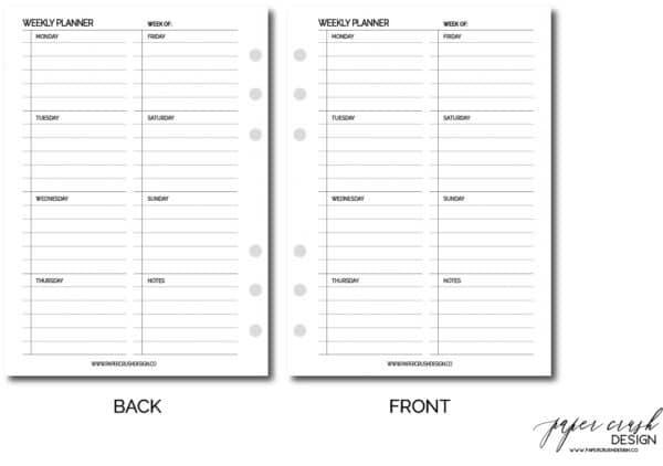 Weekly Planner 3 A5 mockup with logo