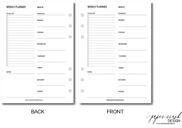 Weekly Planner 4 A5 mockup with logo