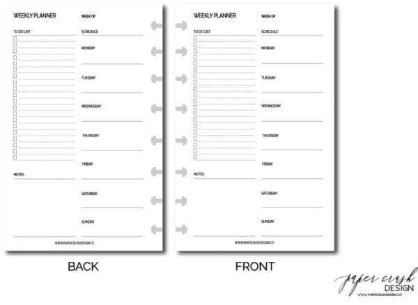 Weekly Planner 4 half page mockup with logo
