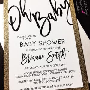 glitter baby shower invitation; glitter wedding invitation; glitter birthday invitation; wedding invitation; inexpensive wedding invitation; affordable wedding invitation