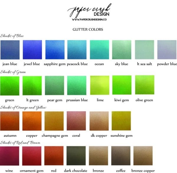 Paper Crush Design Mess Free Glitter Color Choices