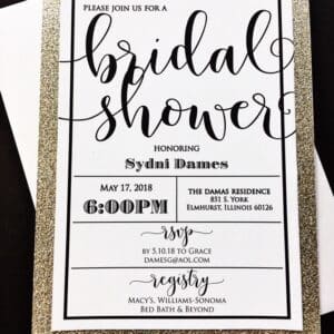 glitter bridal shower invitation; glitter wedding invitation; glitter birthday invitation; wedding invitation; inexpensive wedding invitation; affordable wedding invitation