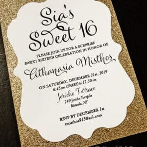 glitter sweet 16 invitation; glitter birthday invitation, glitter wedding invitation; glitter bridal shower invitation; wedding invitation; inexpensive wedding invitation; affordable wedding invitation