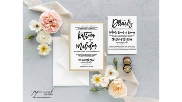 Printed Wedding Invitation Suite, Formal Wedding Invitation Set, Classic Wedding Invitation Suite, Timeless Wedding Invitation, Elegant Wedding Invitation with Envelopes, Minimalist Wedding Invitation Suite, Modern Wedding Invite - KATRINAII LAYERED - Image 3