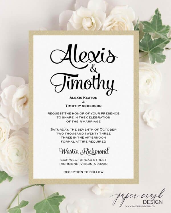 Printed Wedding Invitation Suite, Formal Wedding Invitation Set, Classic Wedding Invitation Suite, Timeless Wedding Invitation, Elegant Wedding Invitation with Envelopes, Minimalist Wedding Invitation Suite, Modern Wedding Invite - ALEXIS LAYERED