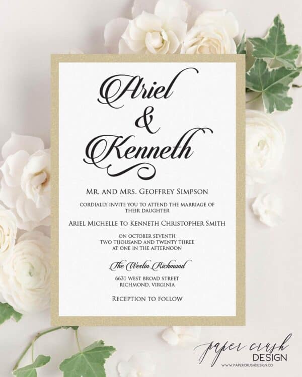 Printed Wedding Invitation Suite, Formal Wedding Invitation Set, Classic Wedding Invitation Suite, Timeless Wedding Invitation, Elegant Wedding Invitation with Envelopes, Minimalist Wedding Invitation Suite, Modern Wedding Invite - ARIEL LAYERED