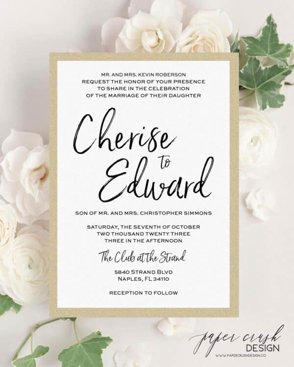 Printed Wedding Invitation Suite, Formal Wedding Invitation Set, Classic Wedding Invitation Suite, Timeless Wedding Invitation, Elegant Wedding Invitation with Envelopes, Minimalist Wedding Invitation Suite, Modern Wedding Invite - CHERISE LAYERED