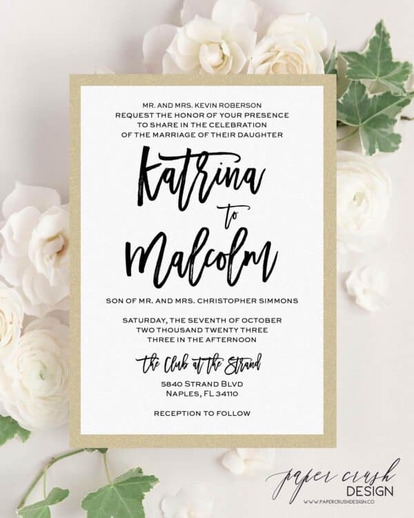 Printed Wedding Invitation Suite, Formal Wedding Invitation Set, Classic Wedding Invitation Suite, Timeless Wedding Invitation, Elegant Wedding Invitation with Envelopes, Minimalist Wedding Invitation Suite, Modern Wedding Invite - KATRINAII LAYERED