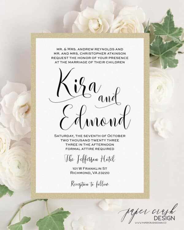 Printed Wedding Invitation Suite, Formal Wedding Invitation Set, Classic Wedding Invitation Suite, Timeless Wedding Invitation, Elegant Wedding Invitation with Envelopes, Minimalist Wedding Invitation Suite, Modern Wedding Invite - KIRA LAYERED