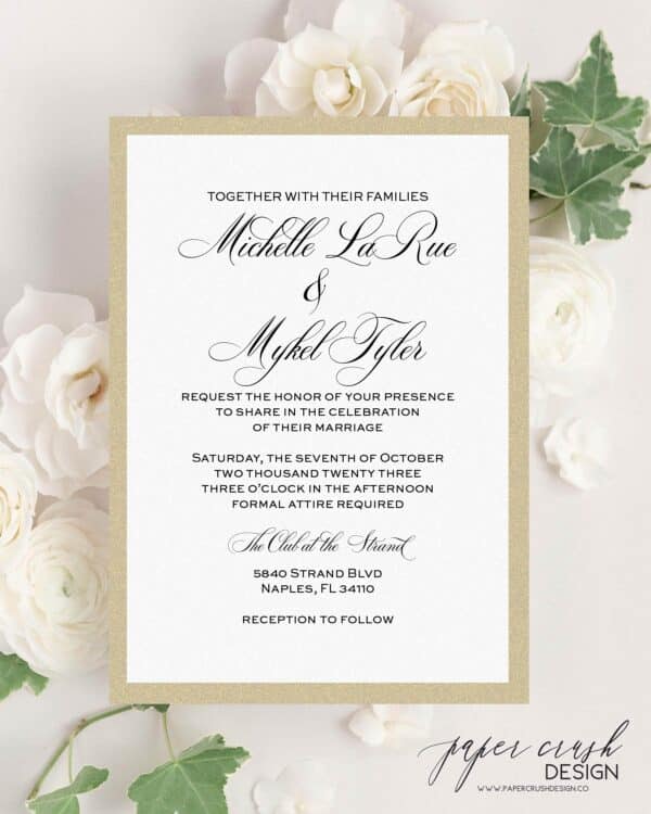 Printed Wedding Invitation Suite, Formal Wedding Invitation Set, Classic Wedding Invitation Suite, Timeless Wedding Invitation, Elegant Wedding Invitation with Envelopes, Minimalist Wedding Invitation Suite, Modern Wedding Invite - MICHELLE LAYERED