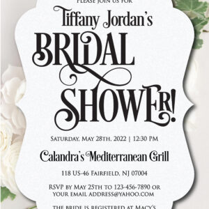 Personalized Bridal Shower Invitations with Envelopes, Custom Bridal Shower Invitations with Envelopes, Elegant Bridal Shower Invitations with Envelopes, Minimalist Bridal Shower Invitations with Envelopes  – Set of 10 – Choose Shape – TIFFANY