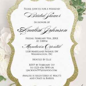 Digital Bridal Shower Invitation, Personalized Invitation, Personalized Digital Design, Custom Digital Design Shapes, Made to Order Invite, Custom Digital Invitation, Personalized Digital Invitation, Custom Digital Design, Downloadable Digital Invitation - ANALISE FRAME