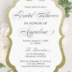 Digital Bridal Shower Invitation, Personalized Invitation, Personalized Digital Design, Custom Digital Design Shapes, Made to Order Invite, Custom Digital Invitation, Personalized Digital Invitation, Custom Digital Design, Downloadable Digital Invitation - ANGIOLINA FRAME